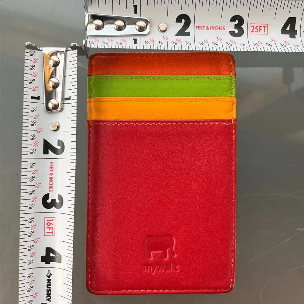 💲💳Leather Credit Card Case Holder Multicolor Red/Orange/Green/Yellow | MyWalit